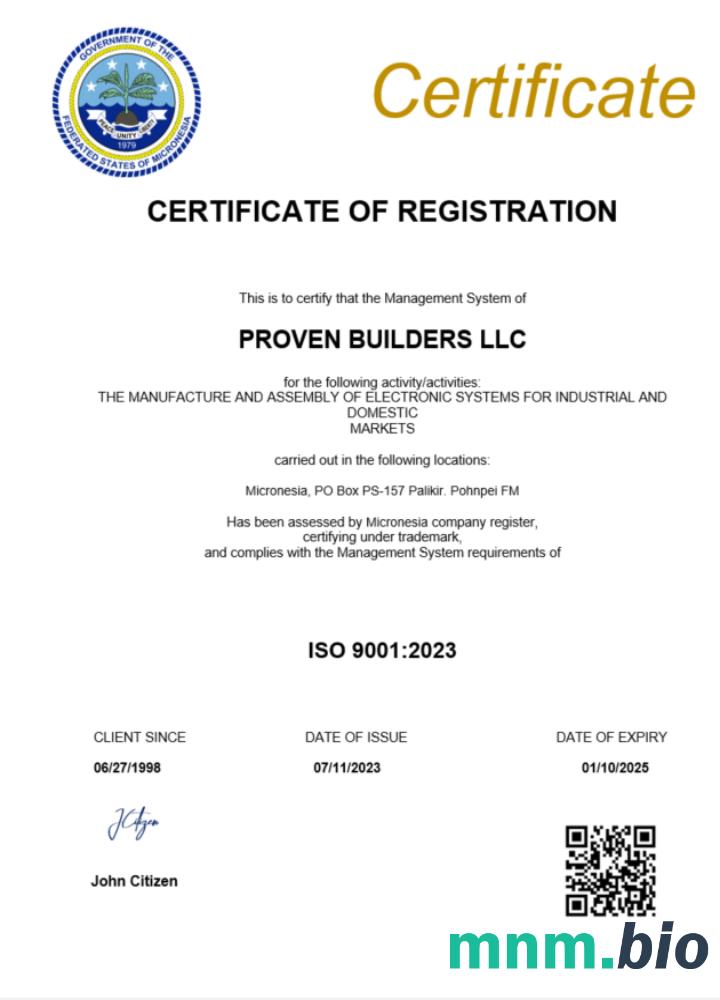 Micronesia business registration vcertyfikat Word i szablon PDF